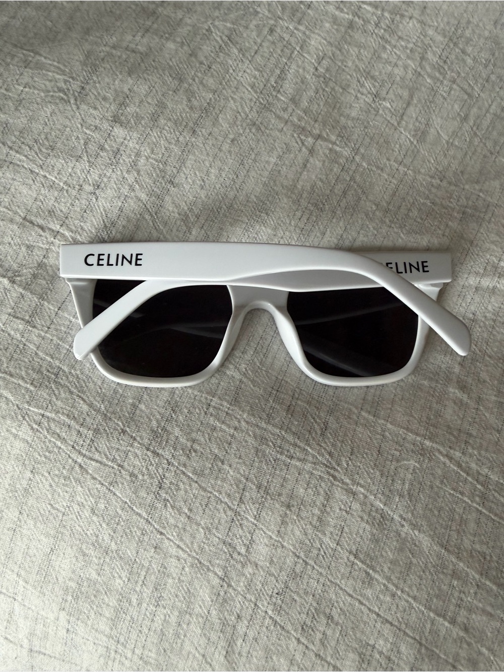 Celine White Square Sunglasses with Black Lenses - Picture 2 of 4